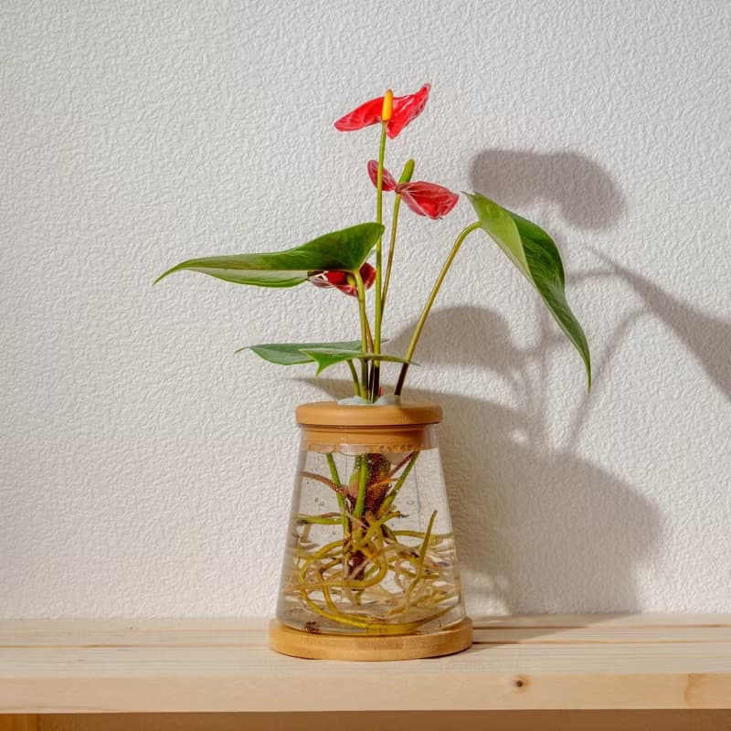 火鶴 三角水耕盆栽 室內植物 觀葉植物 禮物 水培