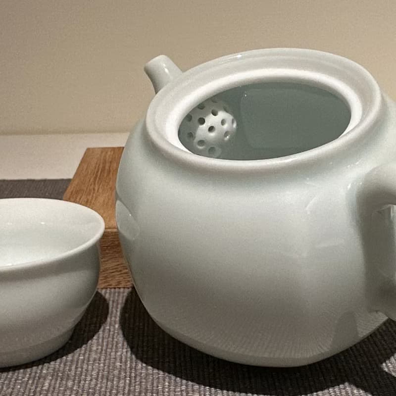 【瓷】滿福潤瓷壺(青)(一壺二杯)精緻泡茶壺