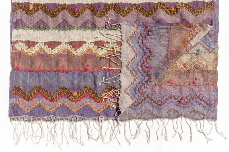 喀什米爾Cashmere/水煮羊毛披肩/針織圍巾/刺繡圍巾/羊絨披巾-花