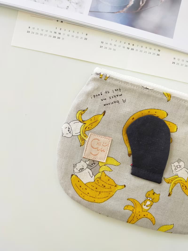 詼諧香蕉貓 百寶袋/手拿包/防疫包/零錢包
