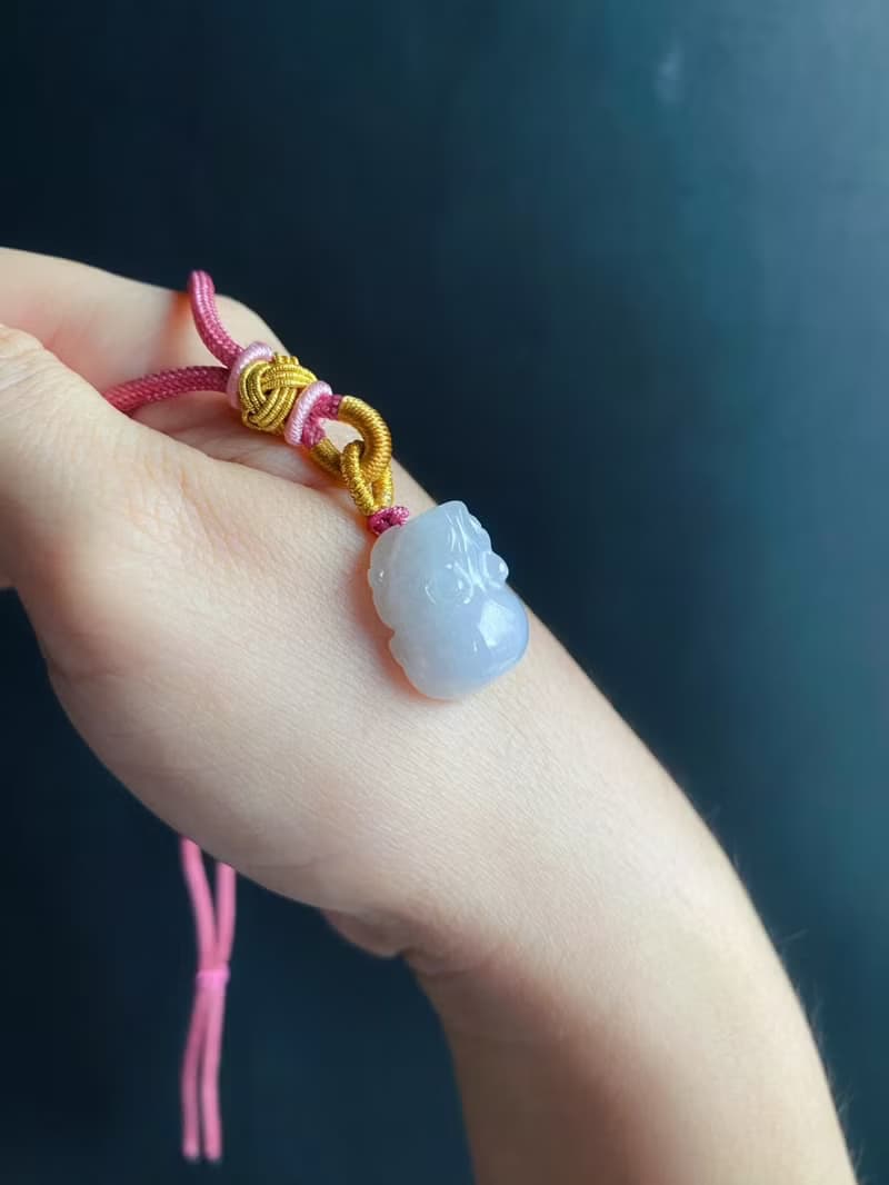 天然緬甸玉 白翡 翡翠 招財 貔貅 護主 玉墜 項鍊 禮物 長輩禮