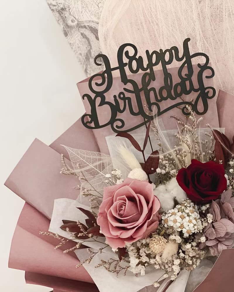 情人節花束\茱萸粉\永生花花束