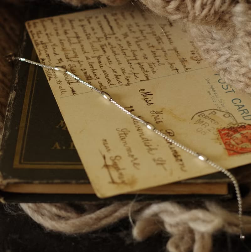 -古董可愛銀色小豆豆手鍊手環  AVON BR203