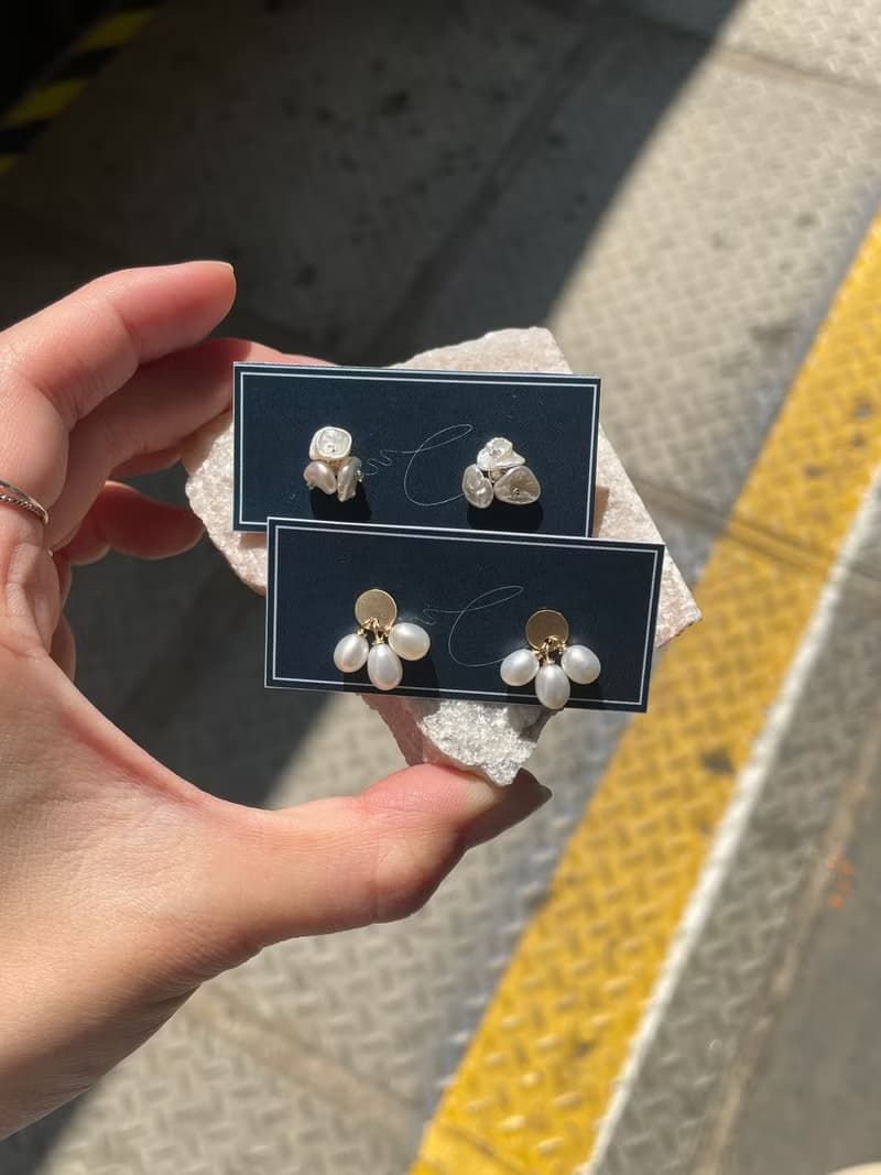 耳飾 • 菓子 • 天然淡水珍珠 • 14kgf