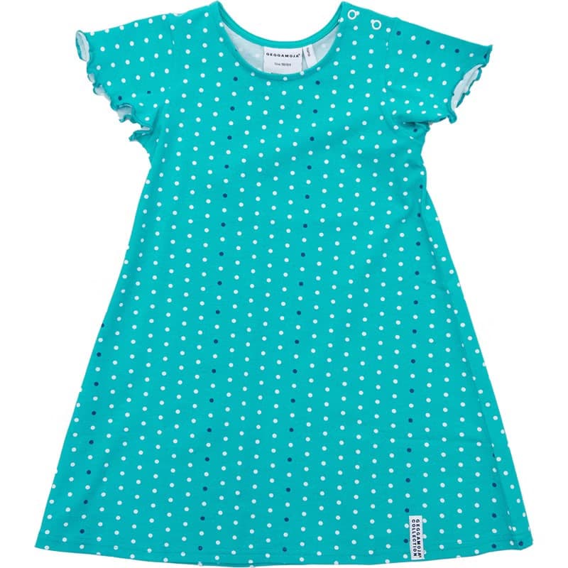 【北歐童裝】瑞典有機棉點點洋裝1歲至2歲 綠色