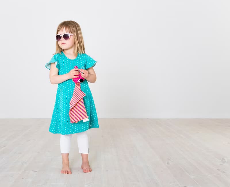 【北歐童裝】瑞典有機棉點點洋裝1歲至2歲 綠色