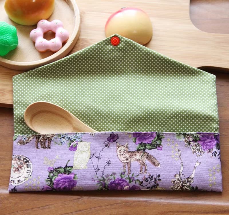 文青風環保筷袋 ~一種相思 神秘紫  夢幻 氣質玫瑰 收納 手作