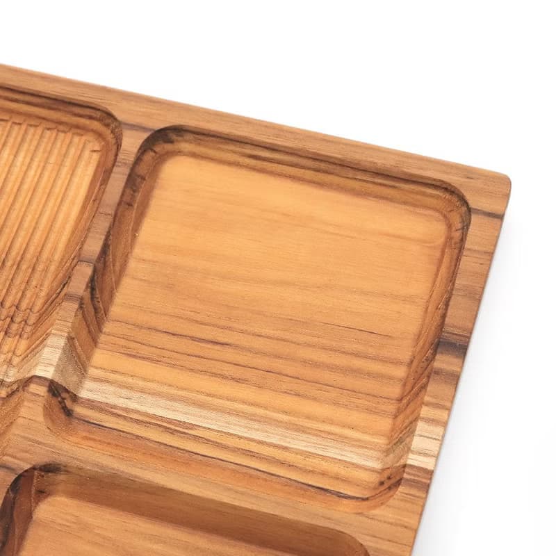 天然柚木早午餐盤-條紋款35X24.5/露營野餐/餐盤/不上漆食用安心