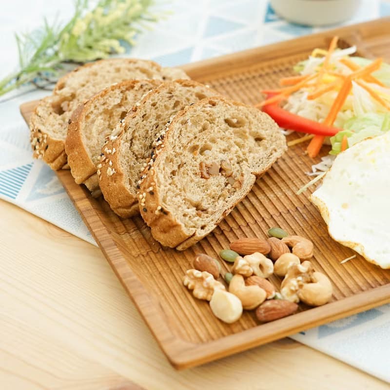 天然柚木早午餐盤-條紋款35X24.5/露營野餐/餐盤/不上漆食用安心