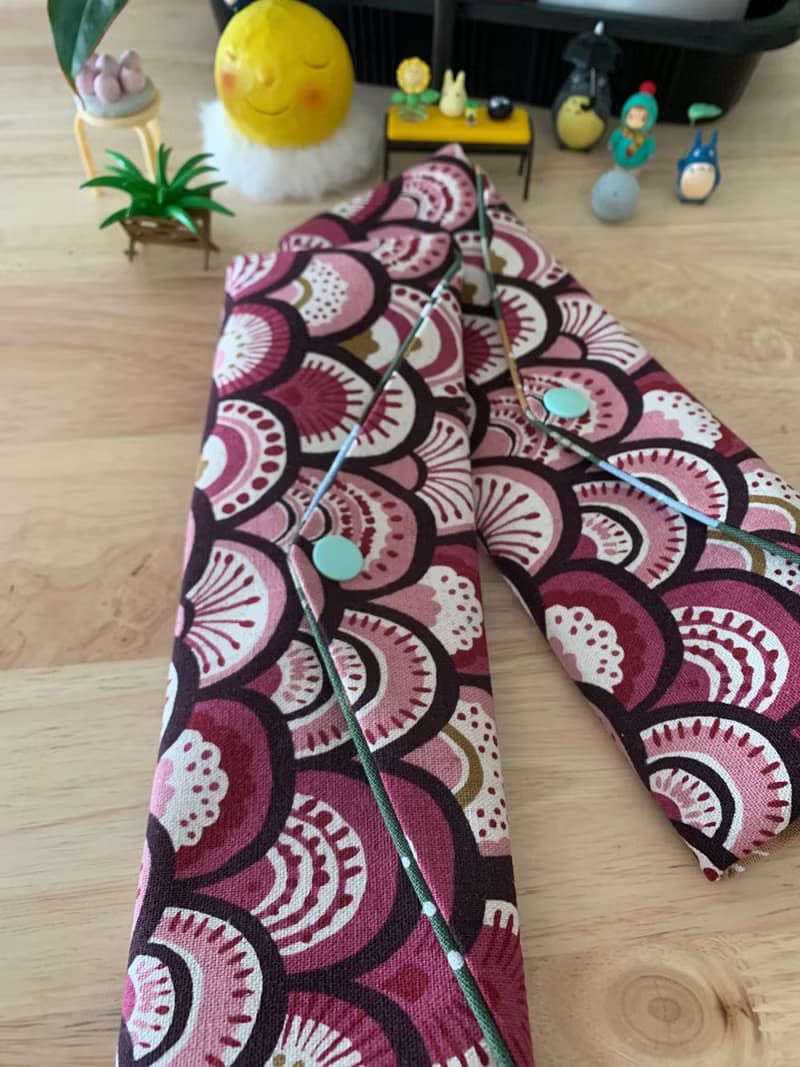 文青風環保純棉筷袋 孔雀開屏  質感原胚 海波紅 日本 潮物 收納