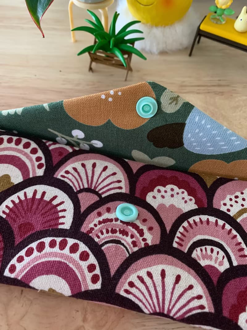 文青風環保純棉筷袋 孔雀開屏  質感原胚 海波紅 日本 潮物 收納