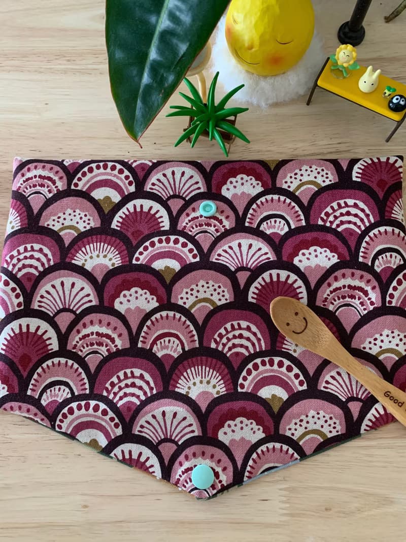 文青風環保純棉筷袋 孔雀開屏  質感原胚 海波紅 日本 潮物 收納