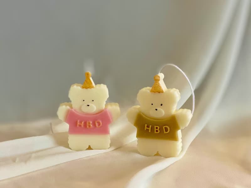 生日小熊 香氛蠟燭 擺飾 單入
