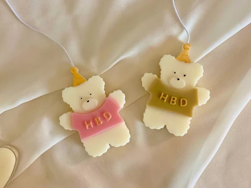 生日小熊 香氛蠟燭 擺飾 單入