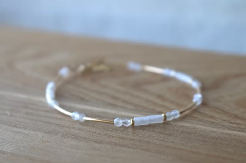 手鍊 月光石 14k包金 - 星空 -