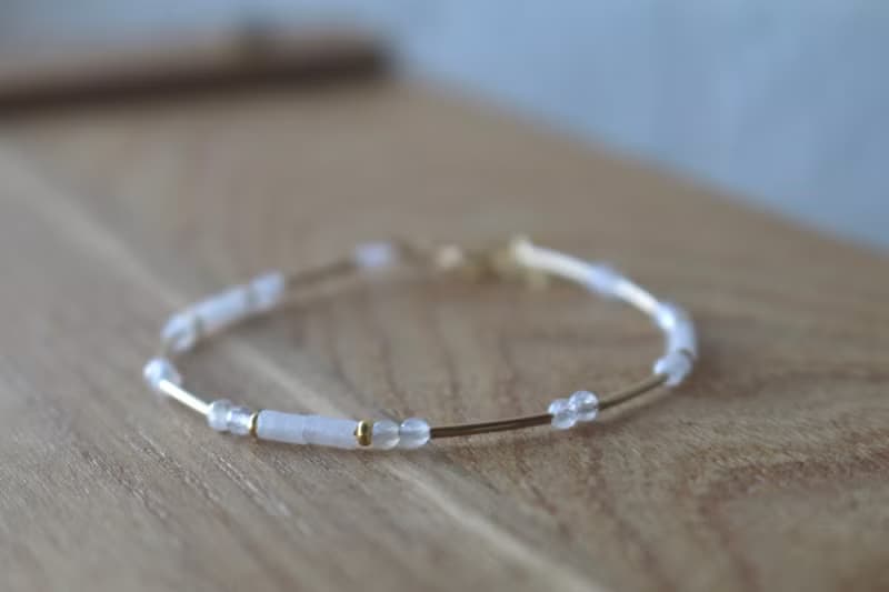 手鍊 月光石 14k包金 - 星空 -