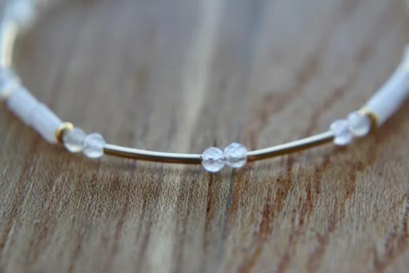 手鍊 月光石 14k包金 - 星空 -