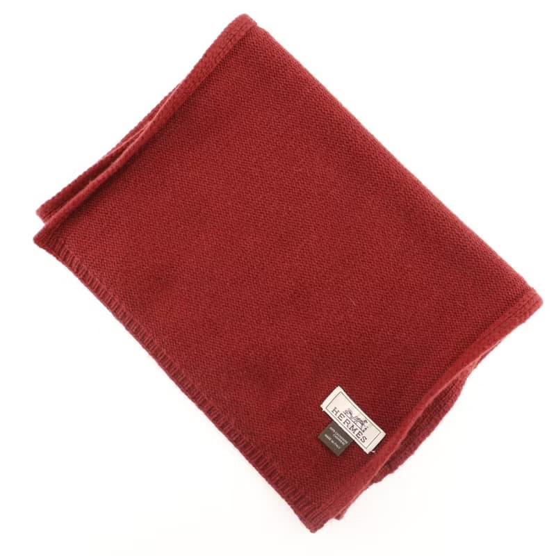 【日本直送】エルメス HERMES マフラー カシミヤ 赤 ユニセックス【中古】