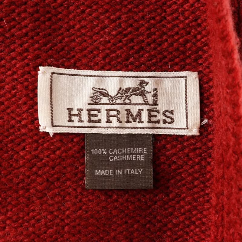 【日本直送】エルメス HERMES マフラー カシミヤ 赤 ユニセックス【中古】