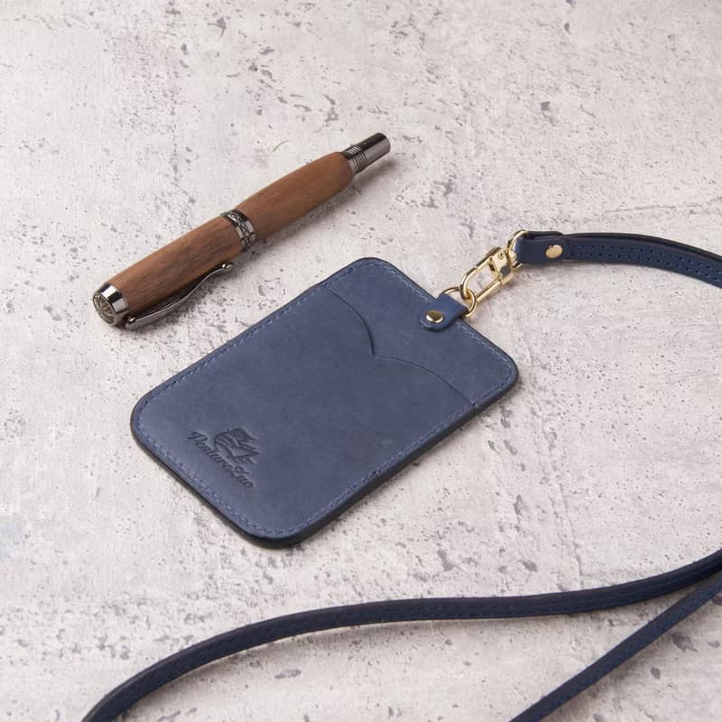 直式證件夾 ID Card Holder / 灰藍Gray Blue / 免費刻字