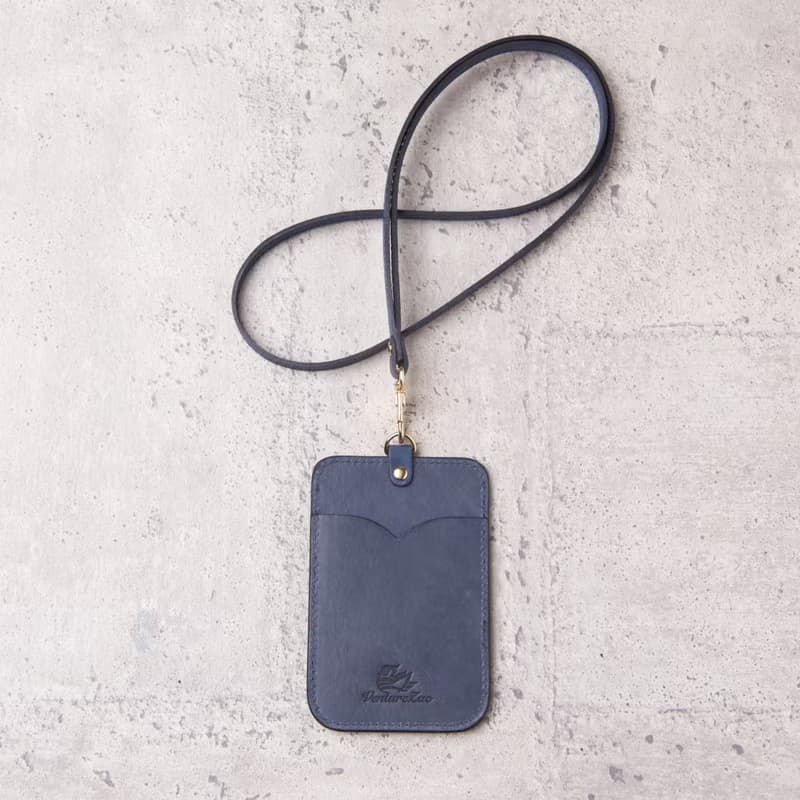 直式證件夾 ID Card Holder / 灰藍Gray Blue / 免費刻字