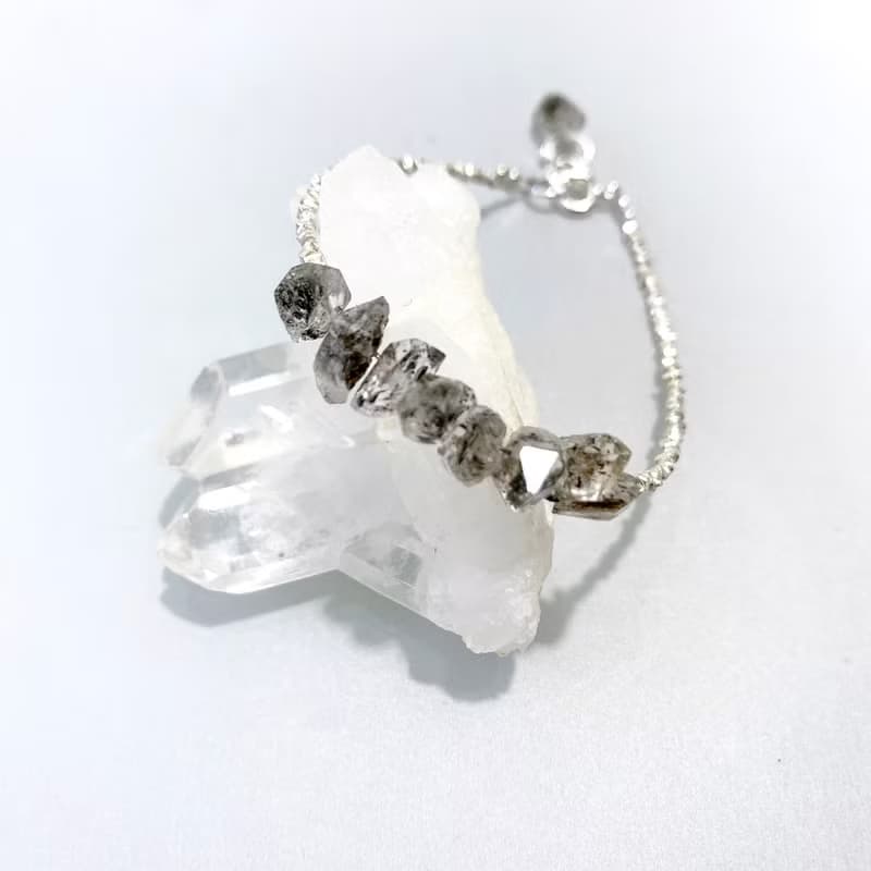 Ops Herkimer Diamond Silver - 純銀/閃靈鑽/個性/手鍊