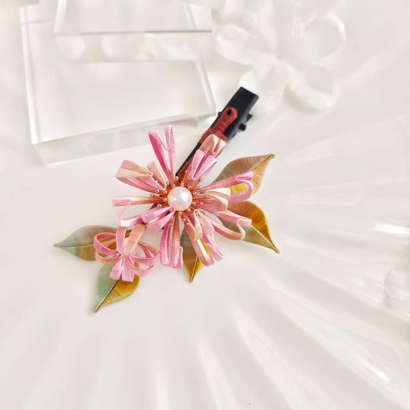 漸變菊花髮夾 珍珠髮夾 小菊花髮夾 小清新髮夾   胸針 纏花 春仔