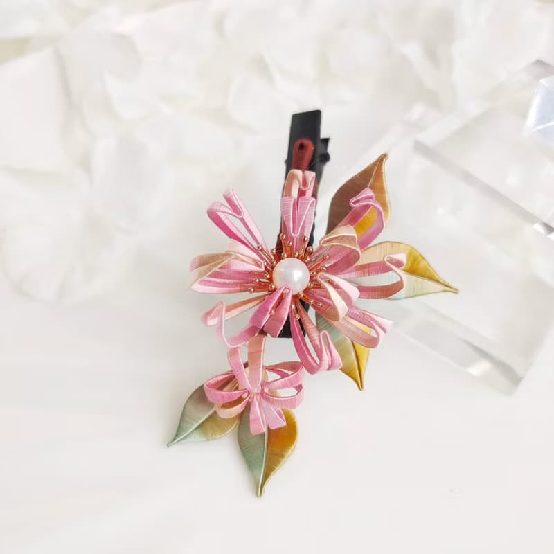 漸變菊花髮夾 珍珠髮夾 小菊花髮夾 小清新髮夾   胸針 纏花 春仔