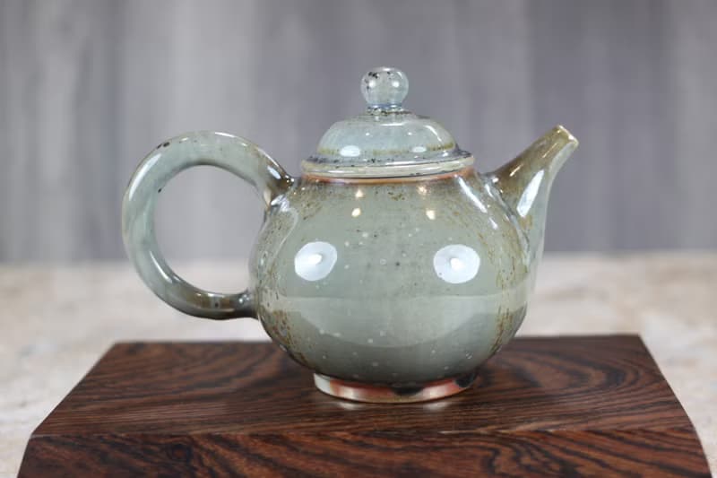 【母親節禮物】柴燒天目釉 手拉坯茶壺 名家葉敏祥手工作品