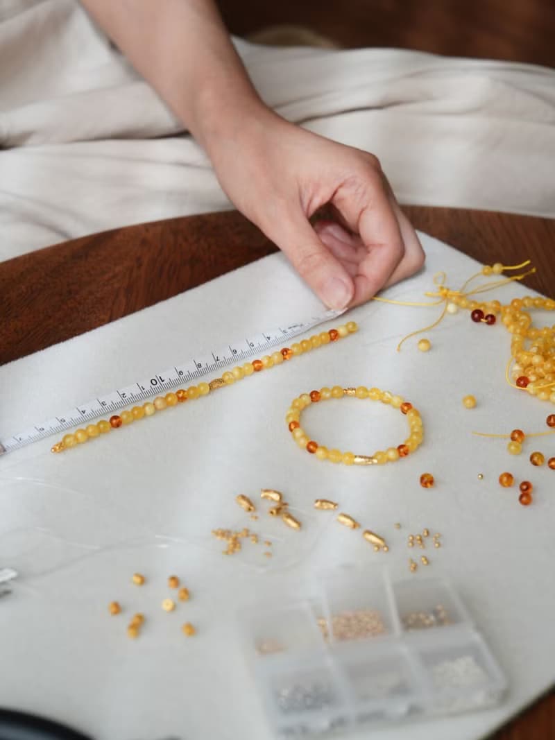 原創手工秋絡天然蜜蠟手串琥珀年年有魚好運s925純銀手鏈生日禮物