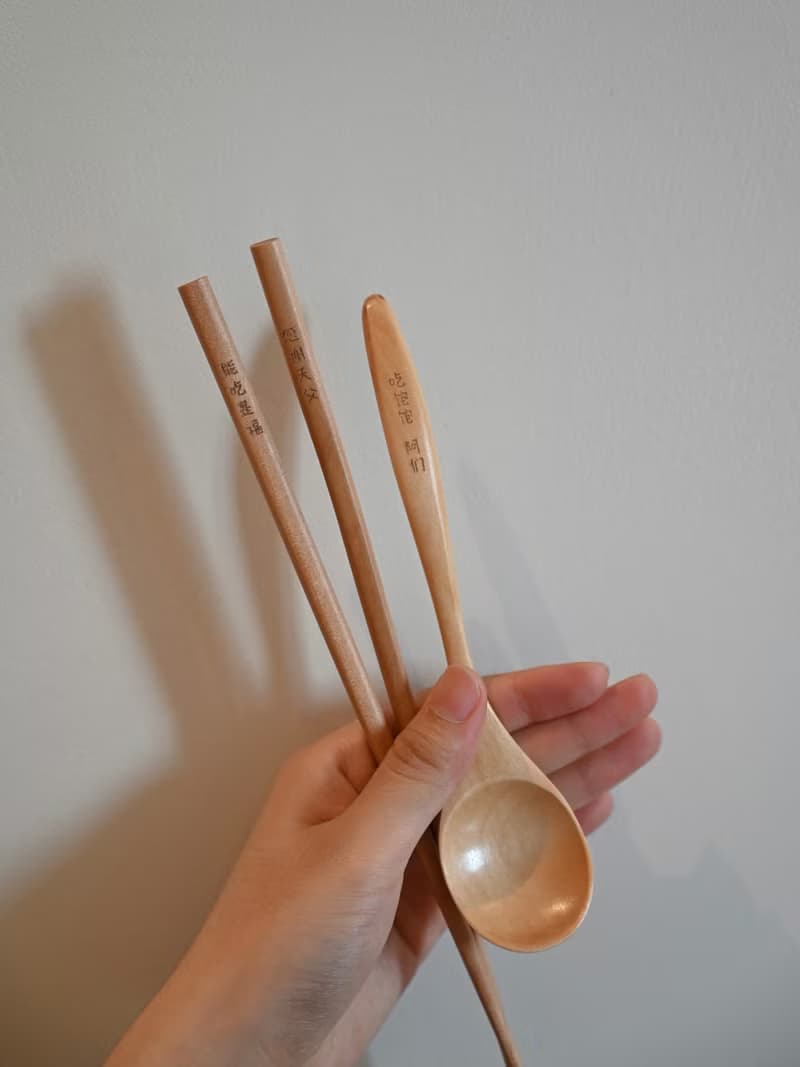 Heymen黑門 吃飽飽 天然實木日系筷子勺子組合便攜環保餐具套裝
