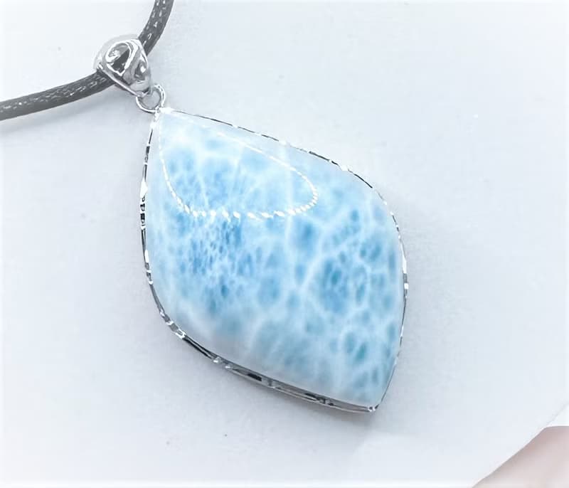 海紋石吊墜| 拉利馬| 大海的紋路| 925純銀| 送禮| 絕美藍色