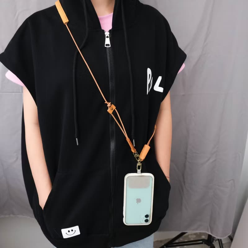 斜背手機掛繩/皮革手機背帶/防摔手機繩/可調整長短