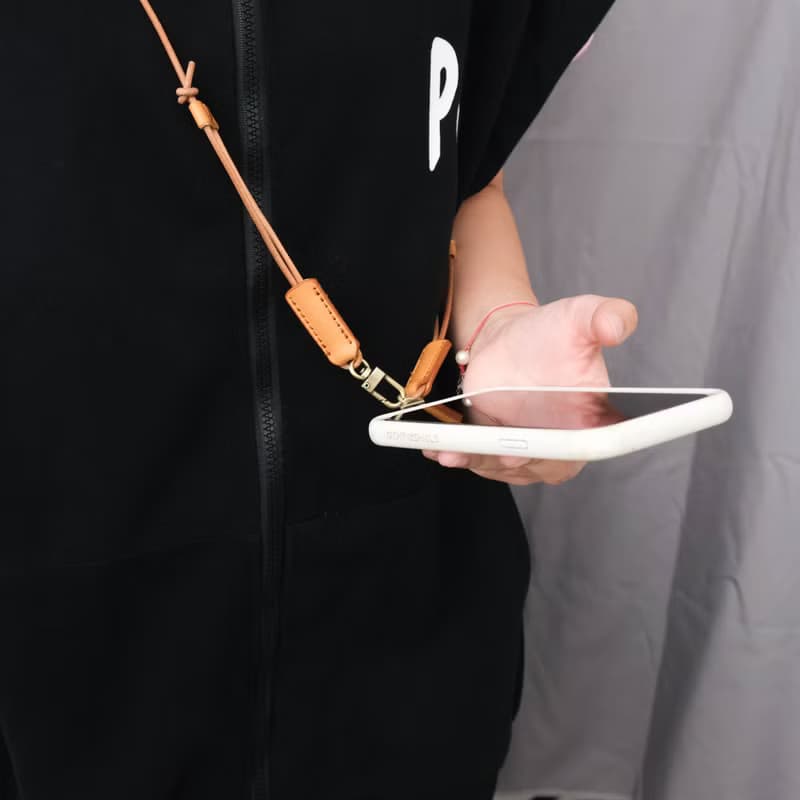 斜背手機掛繩/皮革手機背帶/防摔手機繩/可調整長短