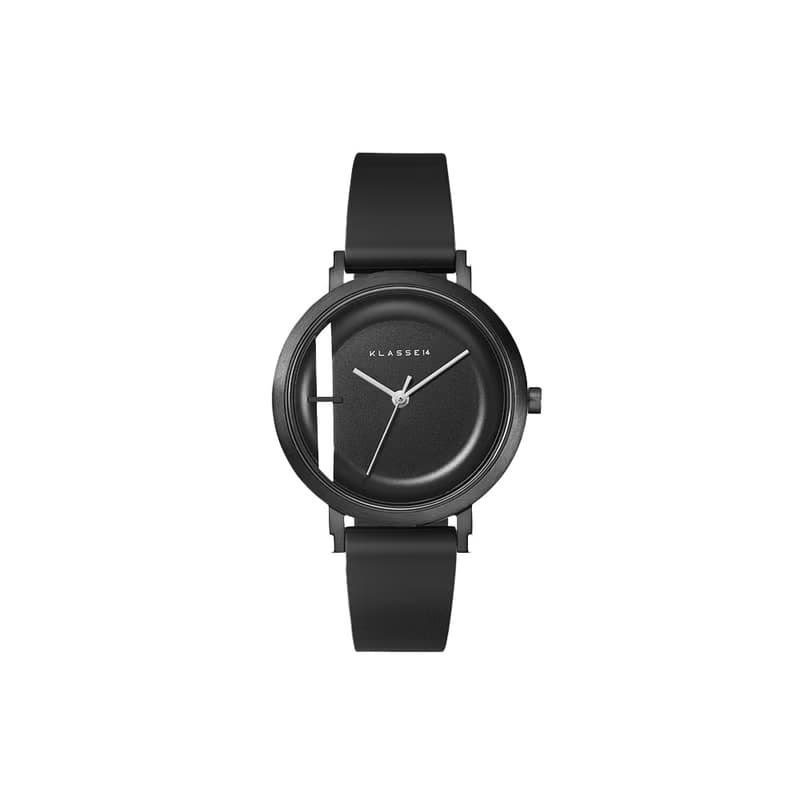 Imperfect Line 黑色矽膠錶帶手錶 32mm - 贈送同款皮革錶