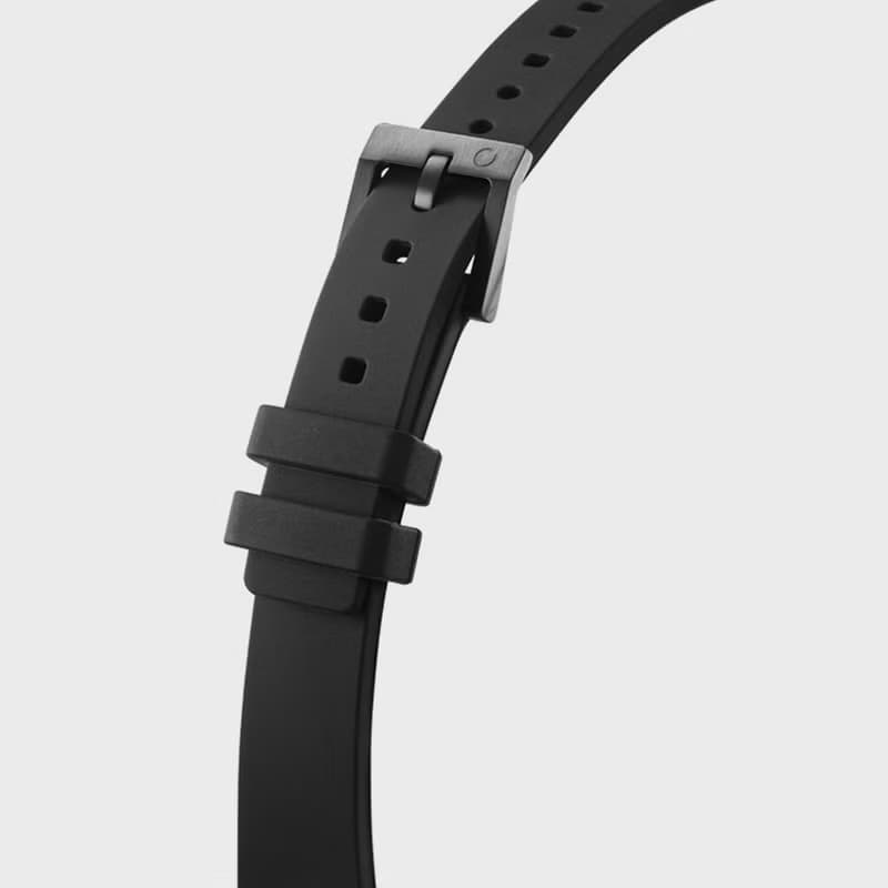 Imperfect Line 黑色矽膠錶帶手錶 32mm - 贈送同款皮革錶