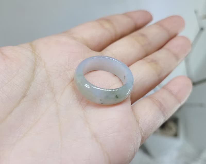 【親翠】天然翡翠 潤潤高種水帶綠手指鐲14號戒圈 畢業禮物