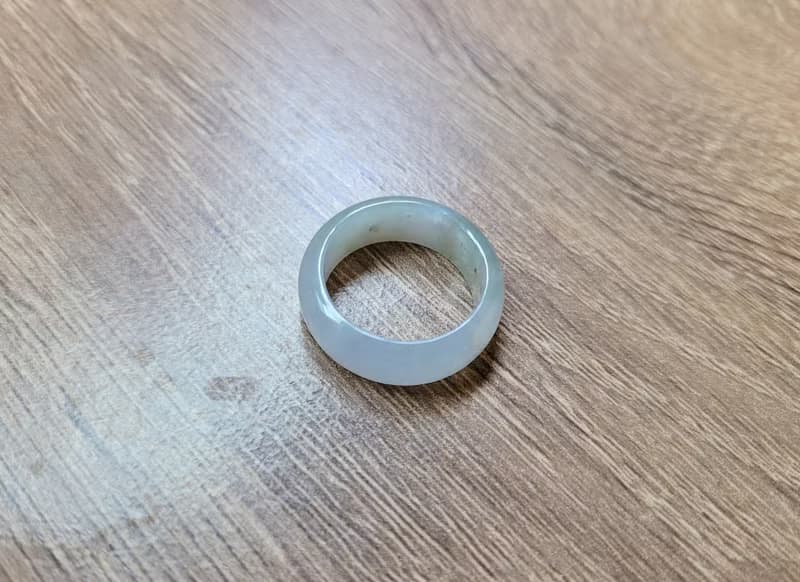 【親翠】天然翡翠 潤潤高種水帶綠手指鐲14號戒圈 畢業禮物