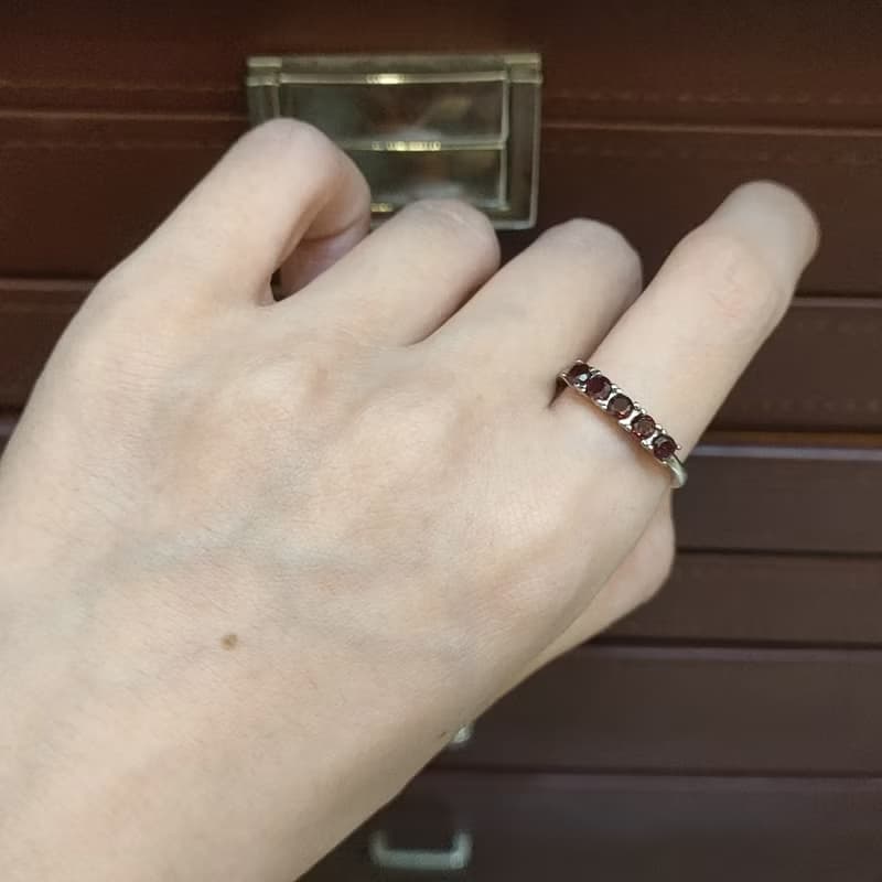 Le Bonheur 石榴石排戒 開口可調節(情人節 生日禮物 七夕禮物)