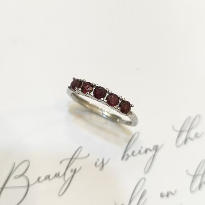 Le Bonheur 石榴石排戒 開口可調節(情人節 生日禮物 七夕禮物)