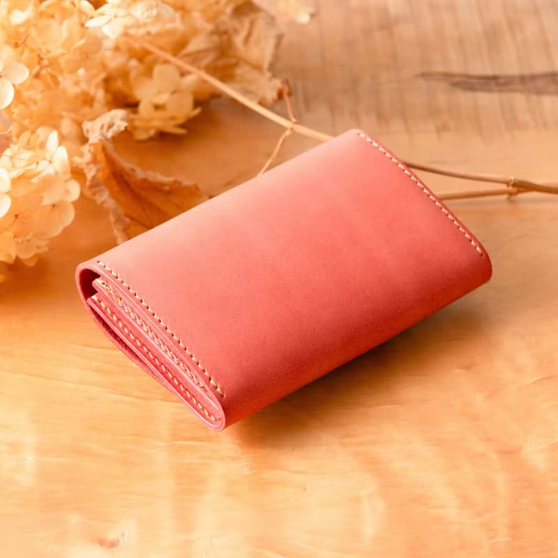 シンプルなマチつきカードケース 名刺入れ　Patan-card マチつき #Coral【入学祝】【就職祝】【カスタム可能なギフト】