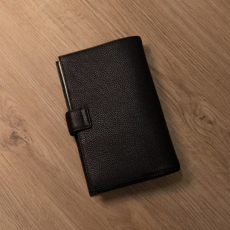 A5 Slim 6孔真皮活頁手帳|筆記本|萬用手冊 - 黑薄荷