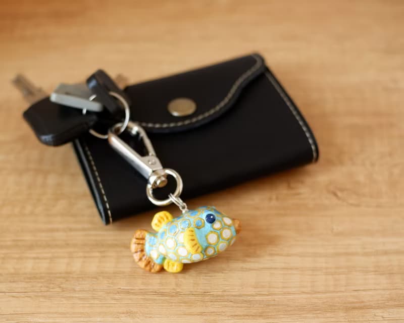 和紙小物　キーホルダー/バッグチャーム　ハコフグ/フグ　成魚タイプ