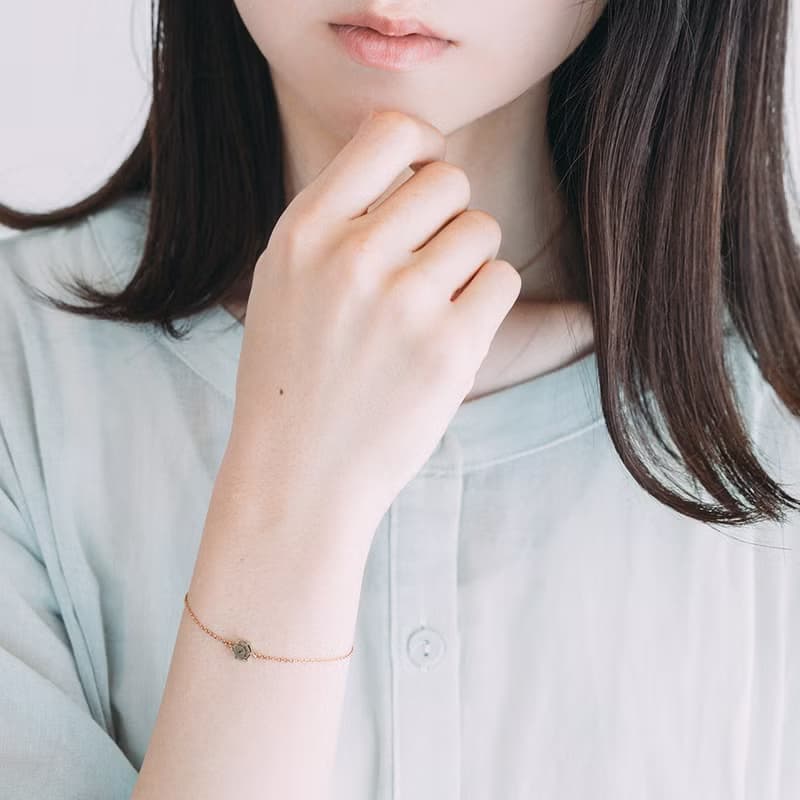 玫瑰切割茶晶925純銀手鏈(銀/玫瑰金)