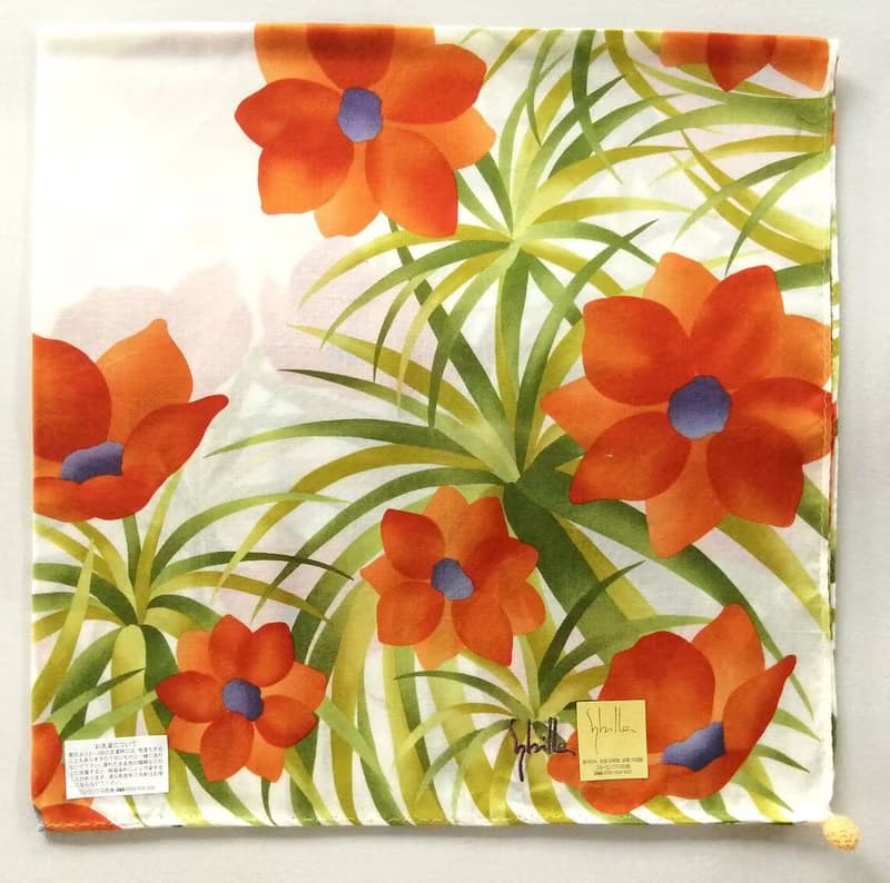Sybilla Vintage Scarf Floral Bloom 23 x 22.5 inches