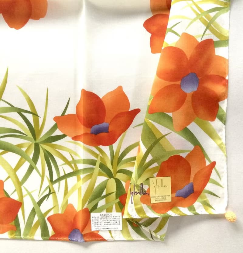 Sybilla Vintage Scarf Floral Bloom 23 x 22.5 inches