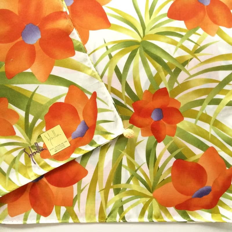 Sybilla Vintage Scarf Floral Bloom 23 x 22.5 inches