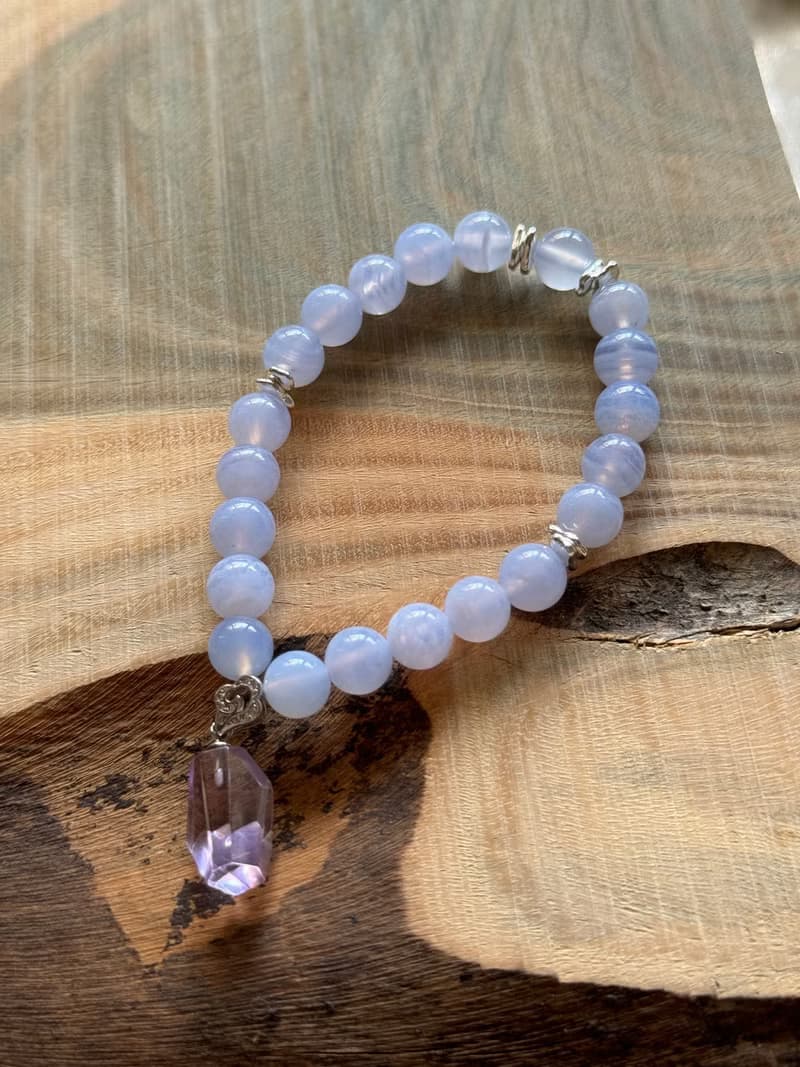 【水晶】藍紋瑪瑙設計手珠