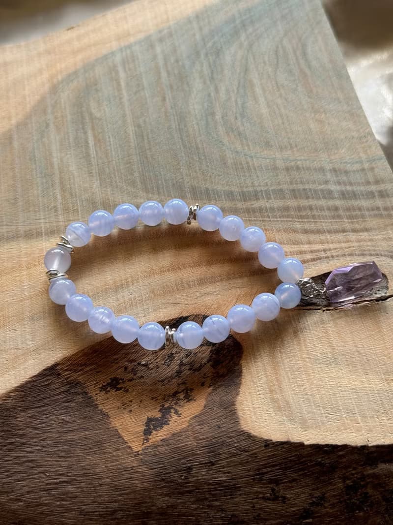 【水晶】藍紋瑪瑙設計手珠