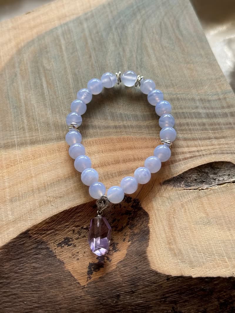 【水晶】藍紋瑪瑙設計手珠